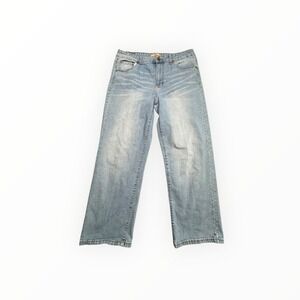 Red Star Wide Leg Jeans Womens 12/31 Blue Light Wash High Rise Denim Pants